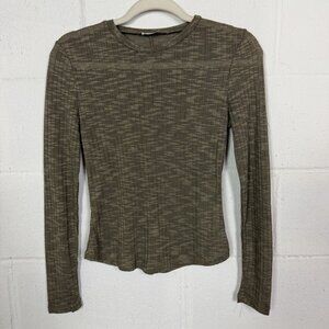 Intimately Free Tee Tan Base Layer Ribbed Soft Sheer Leisure Lounge Sexy XS